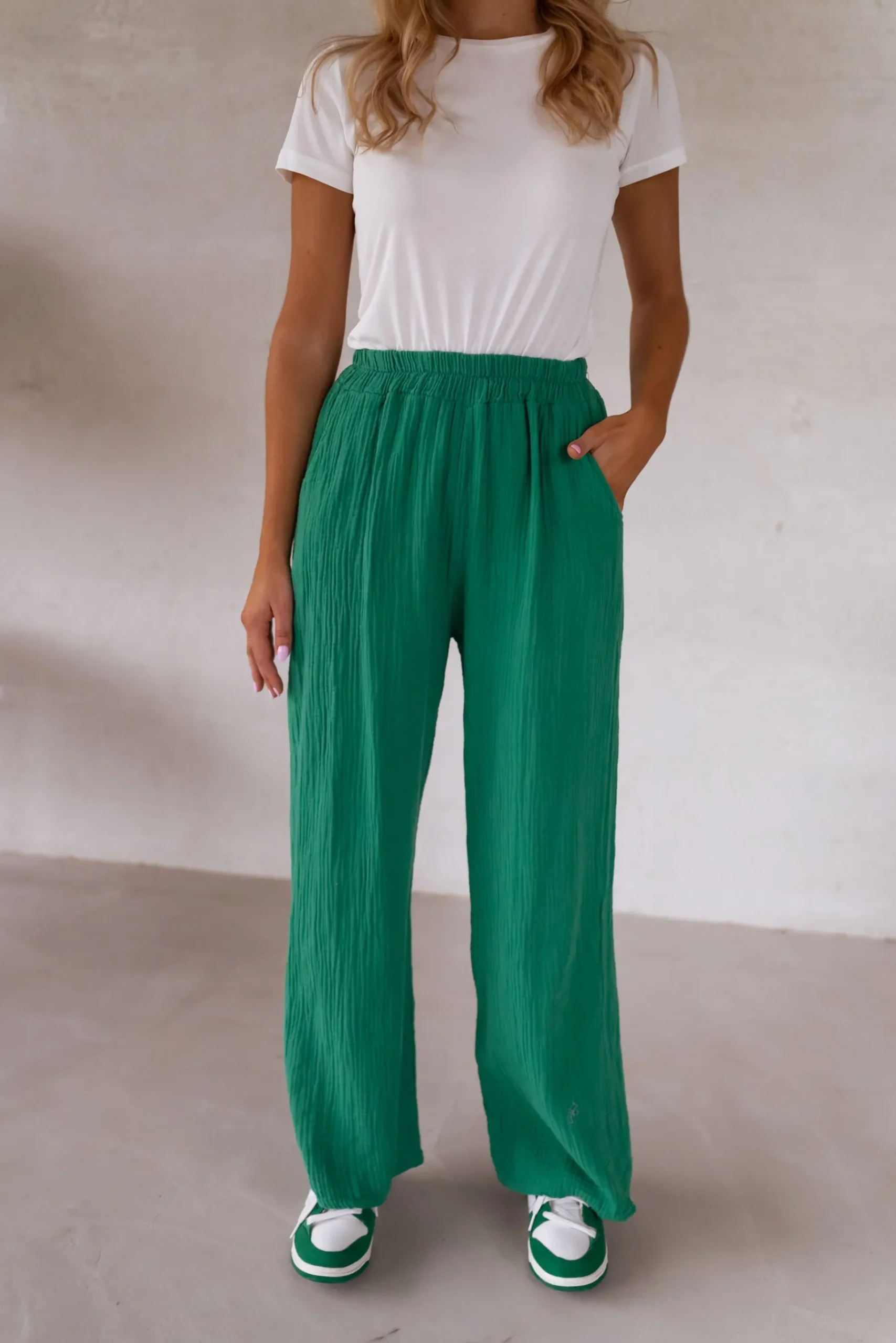 Pantalons-EASY-CLOTHES Pantalon Sacha - vertEasy Clothes Vert