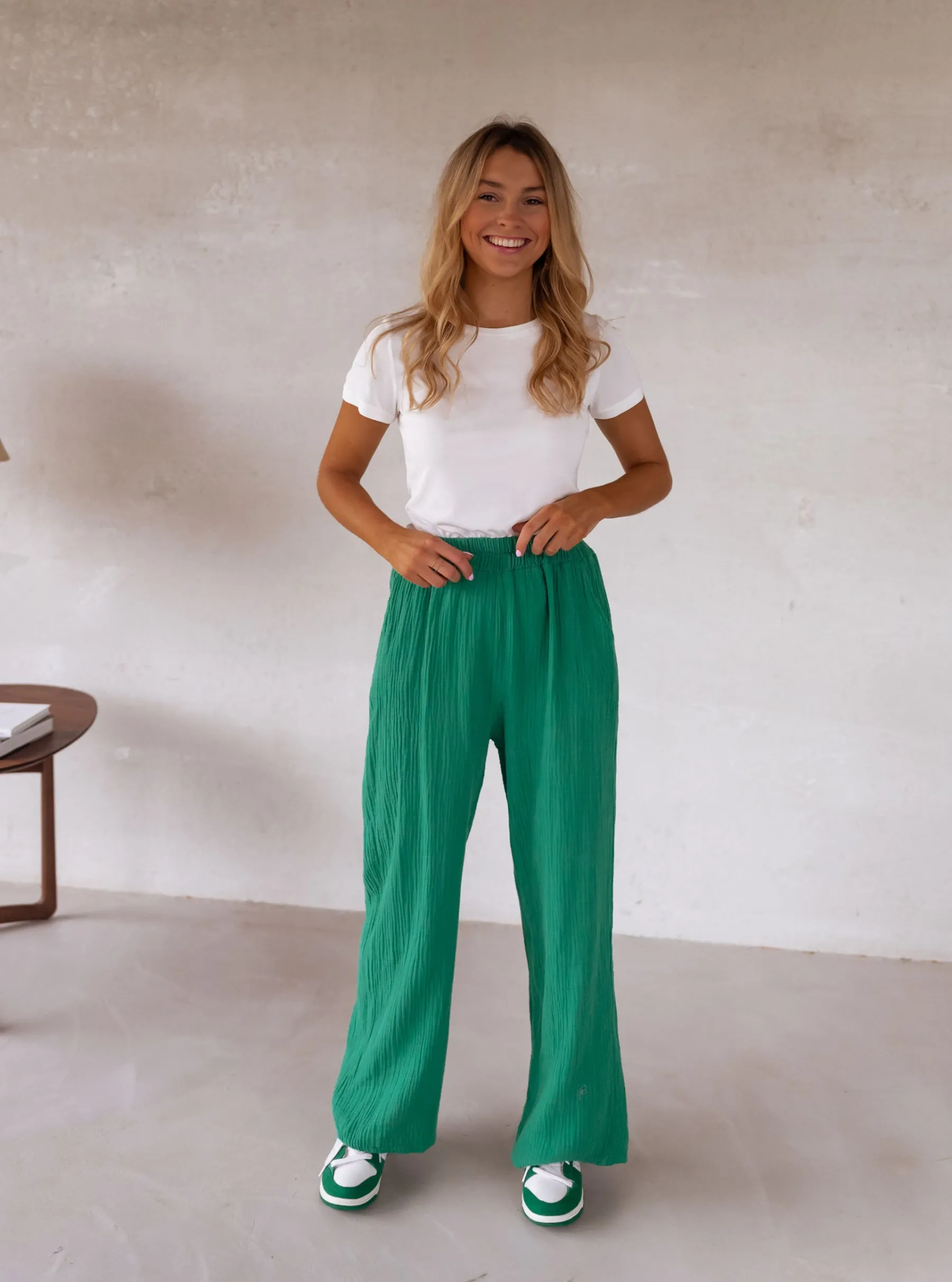 Pantalons-EASY-CLOTHES Pantalon Sacha - vertEasy Clothes Vert