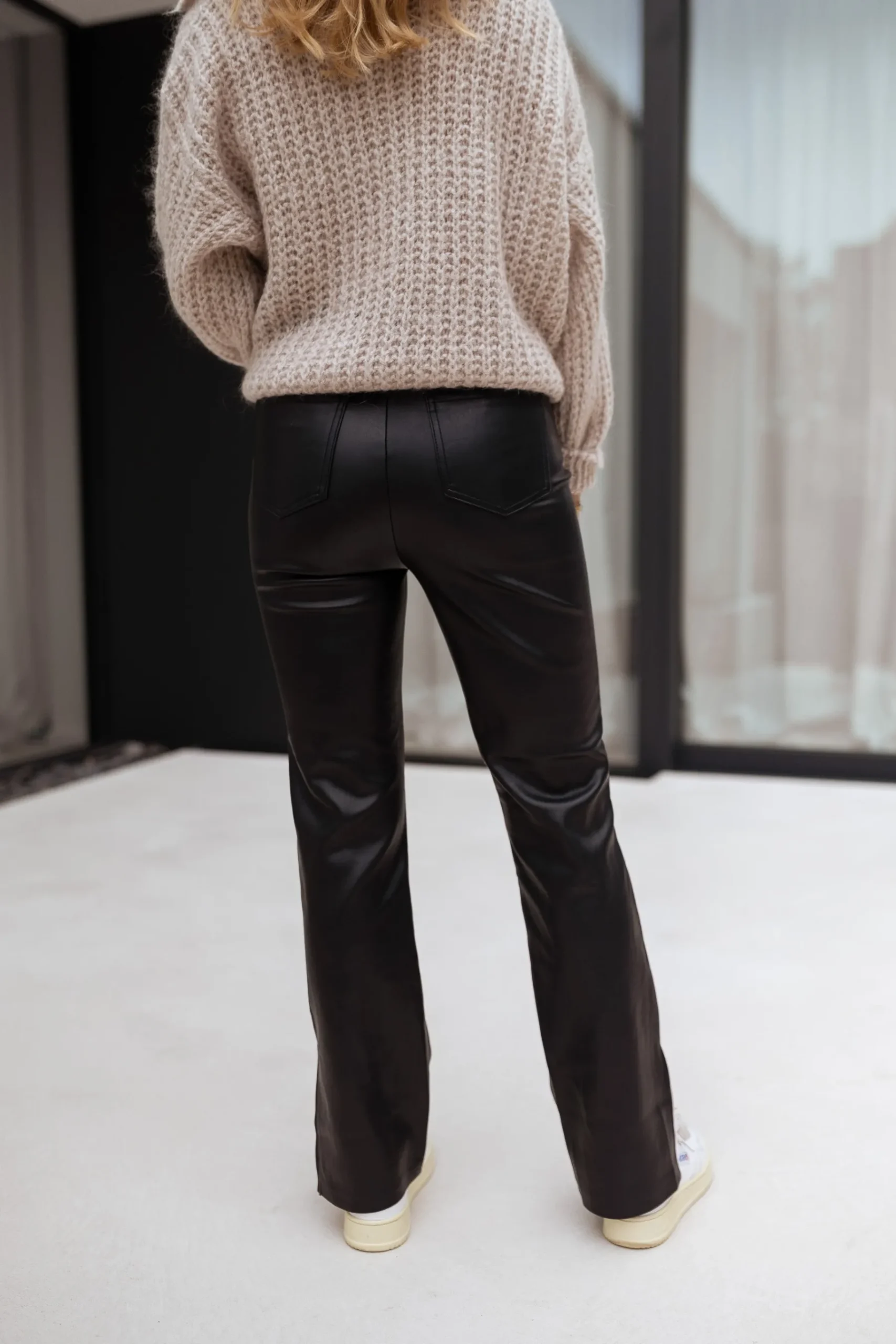 Pantalons-EASY-CLOTHES Pantalon simili cuir Rafi - noirEasy Clothes Noir