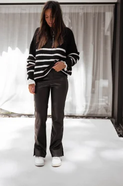 Pantalons-EASY-CLOTHES Pantalon simili cuir Rafi - noirEasy Clothes Noir