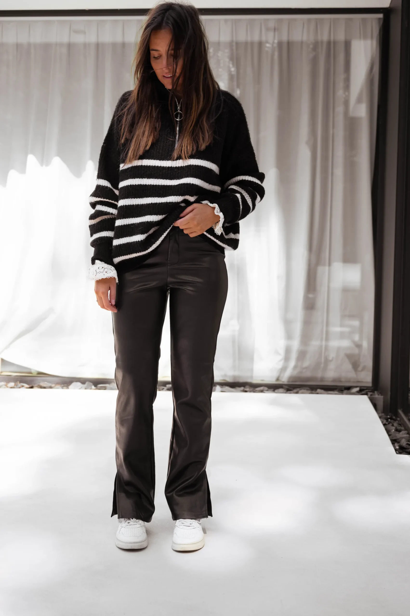 Pantalons-EASY-CLOTHES Pantalon simili cuir Rafi - noirEasy Clothes Noir