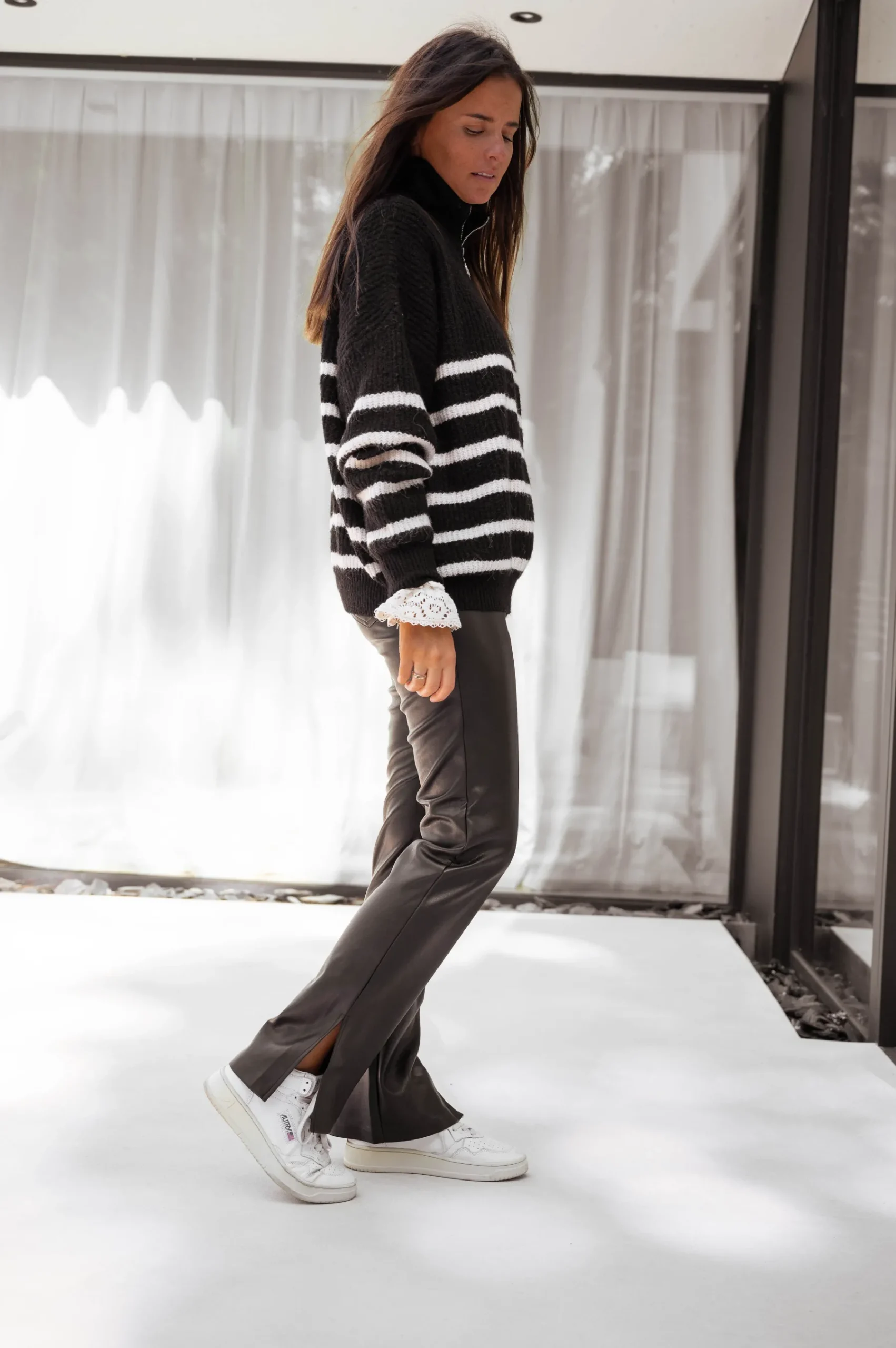Pantalons-EASY-CLOTHES Pantalon simili cuir Rafi - noirEasy Clothes Noir