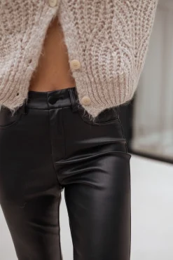 Pantalons-EASY-CLOTHES Pantalon simili cuir Rafi - noirEasy Clothes Noir