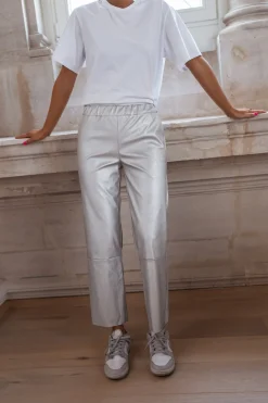 Pantalons-EASY-CLOTHES Pantalon Victoire - argentéEasy Clothes Argenté       