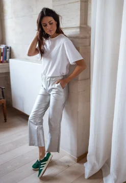 Pantalons-EASY-CLOTHES Pantalon Victoire - argentéEasy Clothes Argenté       