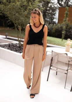 Pantalons-EASY-CLOTHES Pantalon Victor - beigeEasy Clothes Beige       