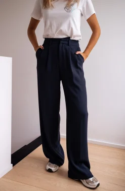 Pantalons-EASY-CLOTHES Pantalon Victor - Bleu marineEasy Clothes Bleu marine       