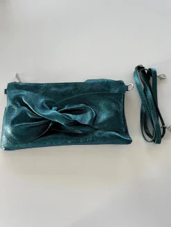 Sacs & Pochettes-EASY-CLOTHES Pochette Amil - vert canard brillanteEasy Clothes Vert canard brillante