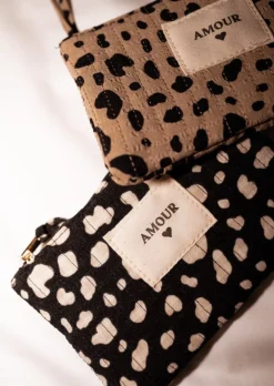 Sacs & Pochettes-EASY-CLOTHES Pochette Amy - Noire à Tâches - Logo AmourEasy Clothes Noire à tâches