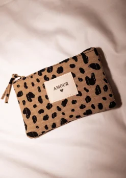 Sacs & Pochettes-EASY-CLOTHES Pochette Amy - Taupe à Tâches - Logo AmourEasy Clothes Taupe à tâches