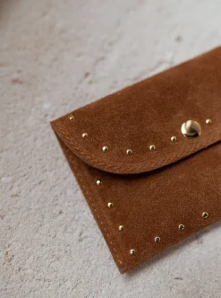 Sacs & Pochettes-EASY-CLOTHES Pochette Bil - en cuir camelEasy Clothes En cuir camel