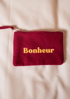 Sacs & Pochettes-EASY-CLOTHES Pochette Bonheur - Bordeaux - Accessoires Easy Clothes Bordeaux