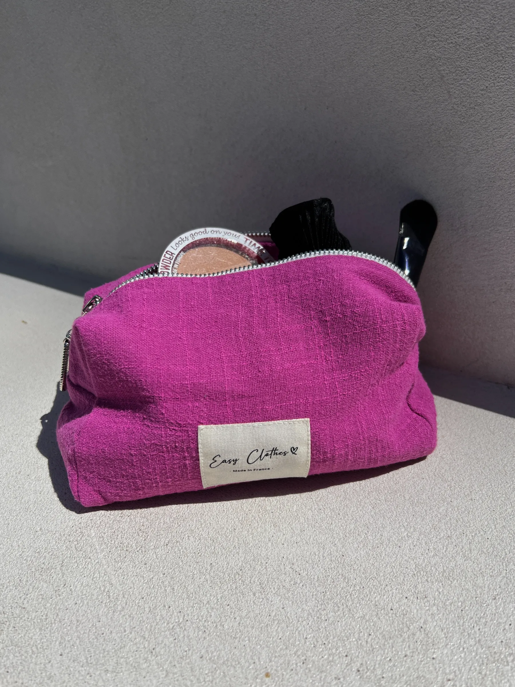 Sacs & Pochettes-EASY-CLOTHES Pochette Easy Clothes CREATION - fuchsia en lin Fuchsia en lin