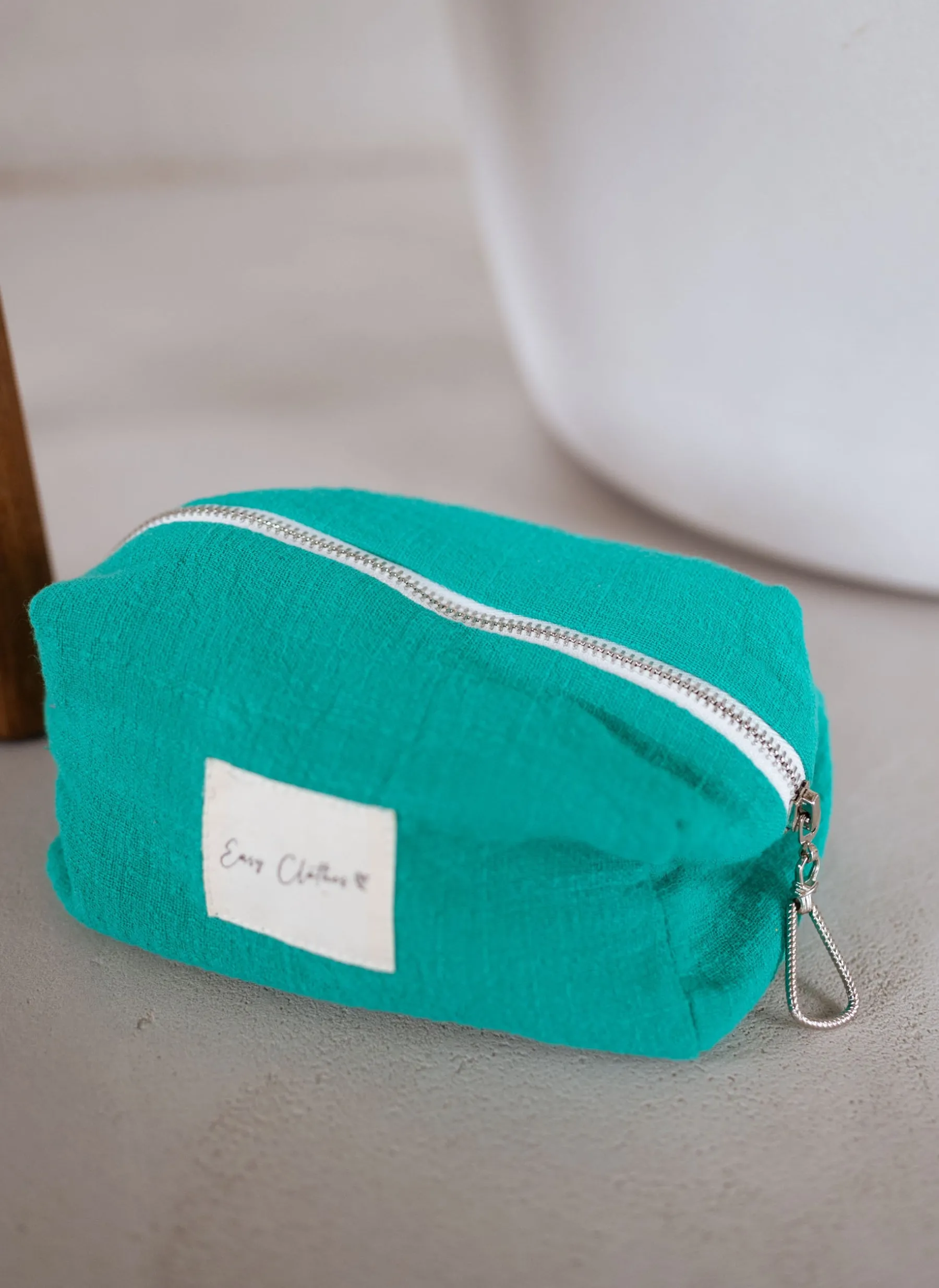 Sacs & Pochettes-EASY-CLOTHES Pochette Easy Clothes CREATION - bleu émeraude en lin Bleu émeraude en lin
