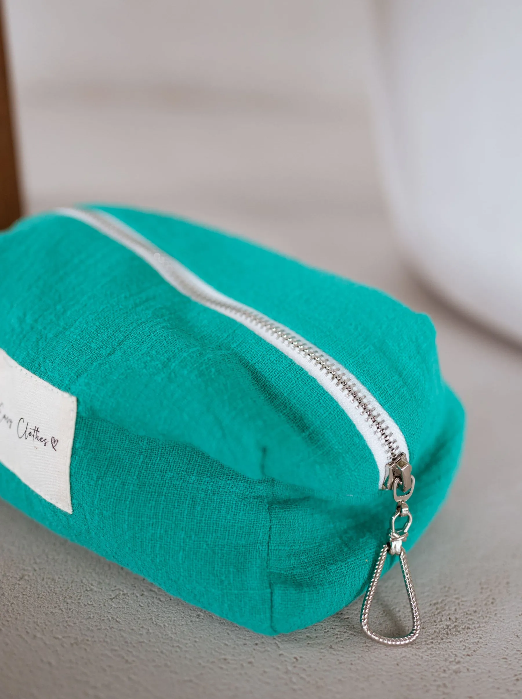 Sacs & Pochettes-EASY-CLOTHES Pochette Easy Clothes CREATION - bleu émeraude en lin Bleu émeraude en lin