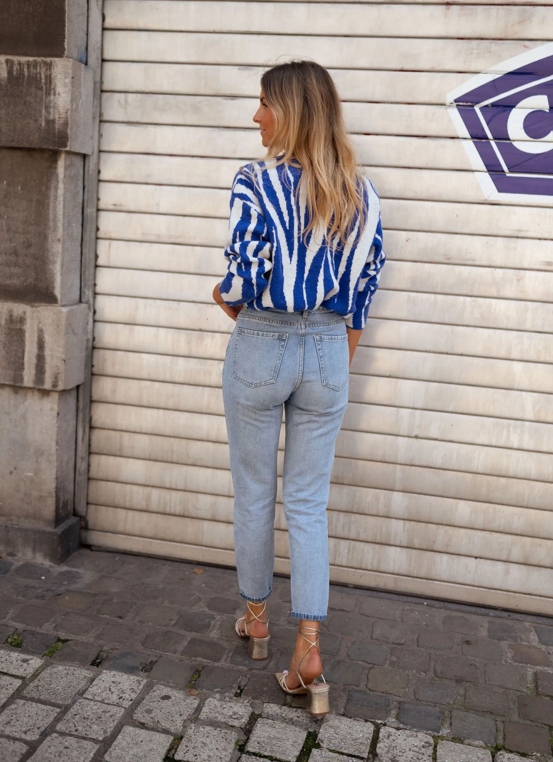 Pulls & Gilets-EASY-CLOTHES Pull Amine - bleu zébréEasy Clothes Bleu zébré