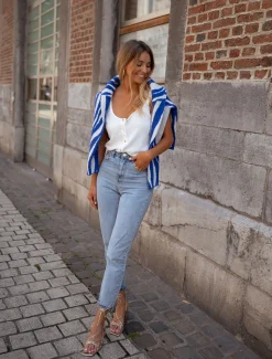 Pulls & Gilets-EASY-CLOTHES Pull Amine - bleu zébréEasy Clothes Bleu zébré