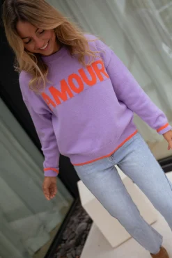 Pulls & Gilets-EASY-CLOTHES Pull Amoura - mauveEasy Clothes Mauve       