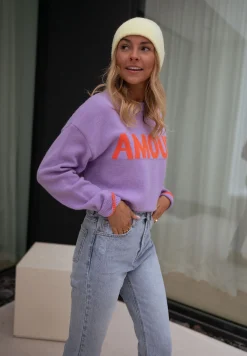 Pulls & Gilets-EASY-CLOTHES Pull Amoura - mauveEasy Clothes Mauve       