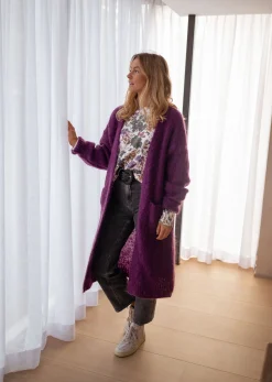 Pulls & Gilets-EASY-CLOTHES Pull Anna - mauve à fleursEasy Clothes Mauve à fleurs