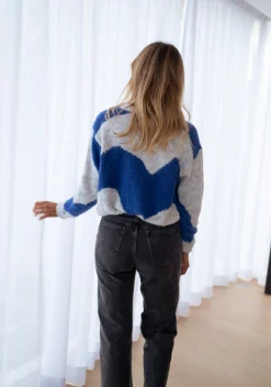 Pulls & Gilets-EASY-CLOTHES Pull Antonin - bleu et grisEasy Clothes Bleu et gris