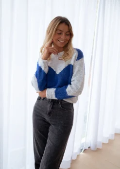 Pulls & Gilets-EASY-CLOTHES Pull Antonin - bleu et grisEasy Clothes Bleu et gris