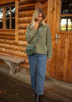 Pulls & Gilets-EASY-CLOTHES Pull Aubin - Kaki - Col Montant - DouxEasy Clothes Kaki