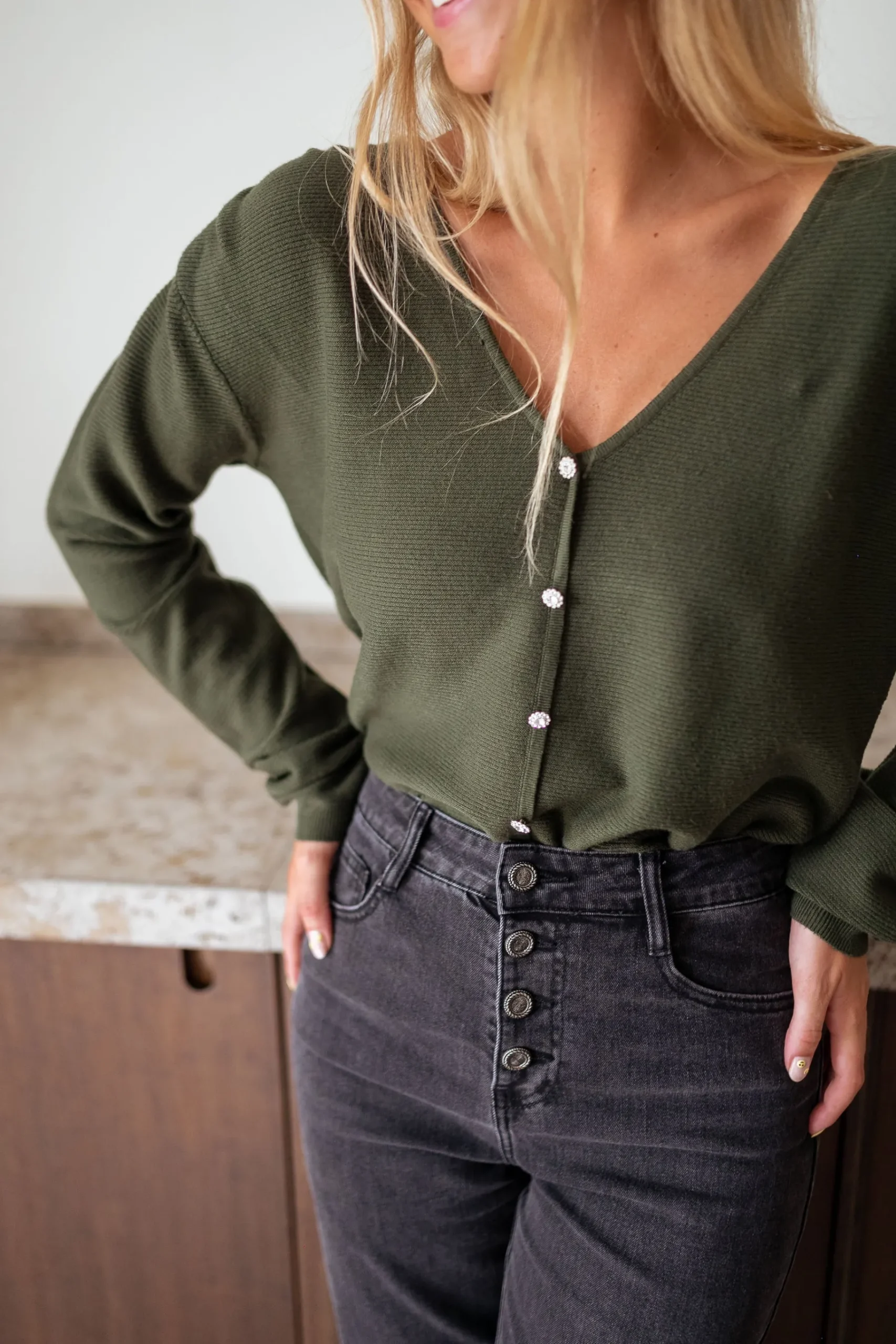 Pulls & Gilets-EASY-CLOTHES Pull Aurélien - kakiEasy Clothes Kaki