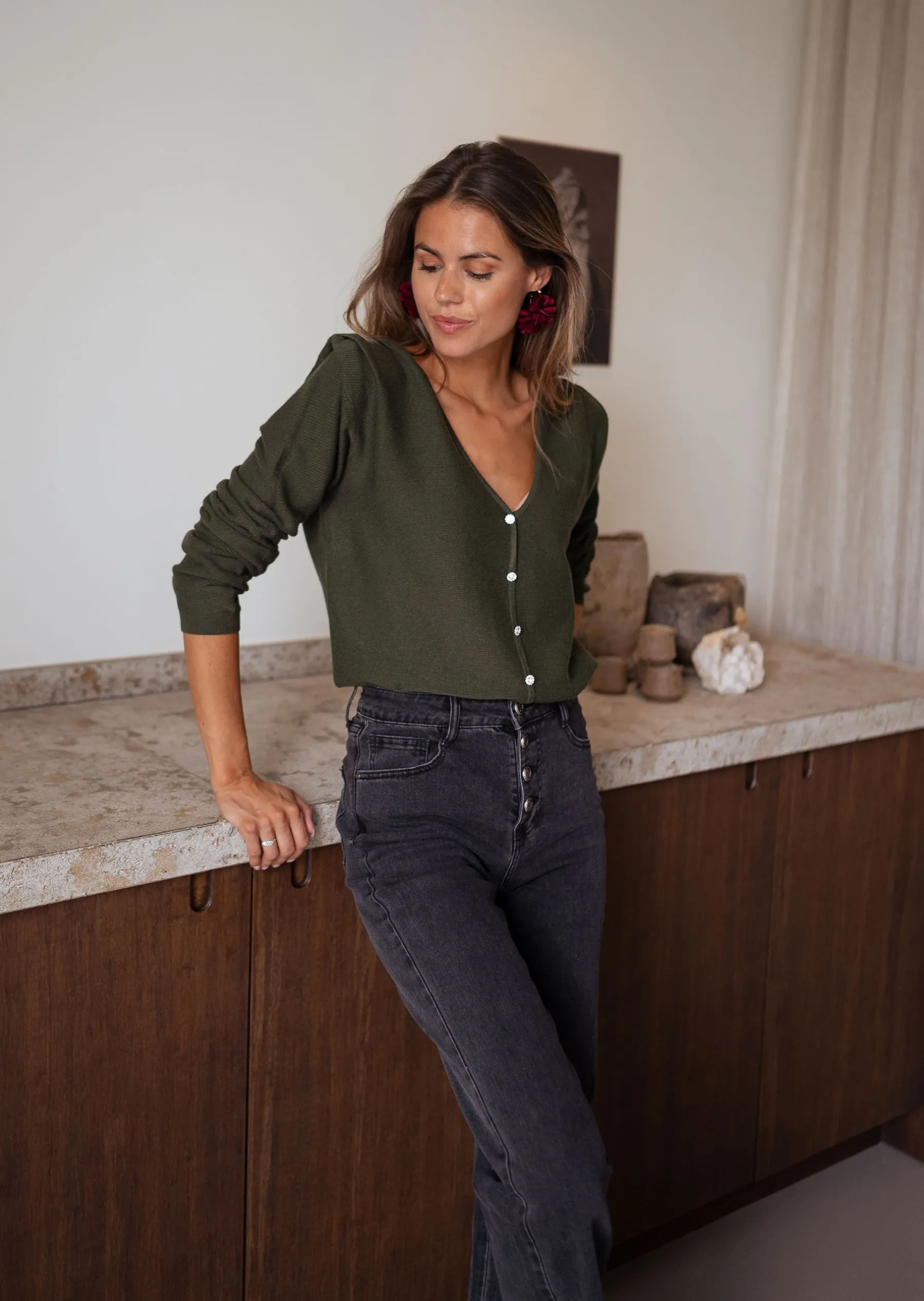 Pulls & Gilets-EASY-CLOTHES Pull Aurélien - kakiEasy Clothes Kaki