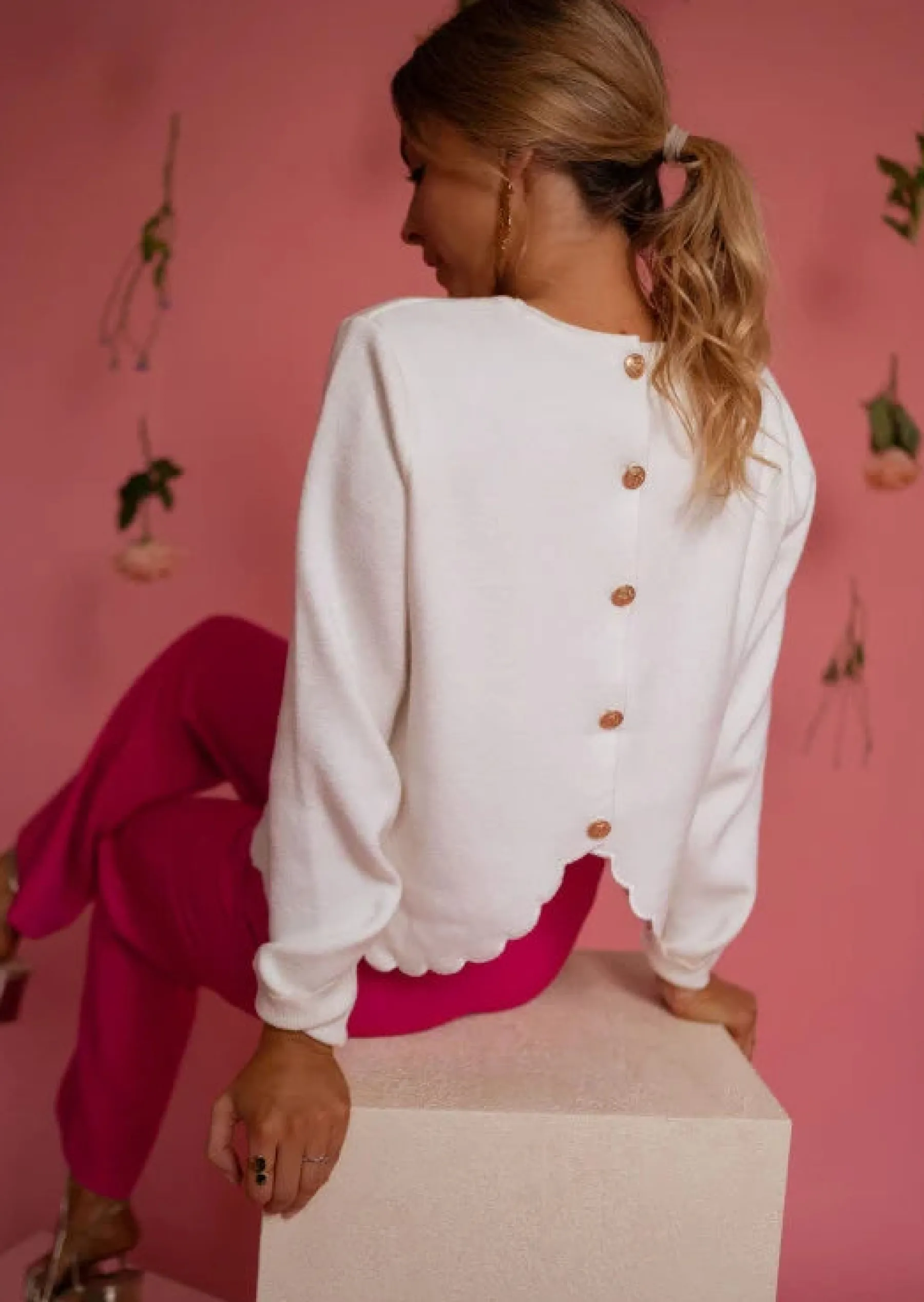 Pulls & Gilets-EASY-CLOTHES Pull Blanc | Bess | Intemporel | Easy Clothes Blanc