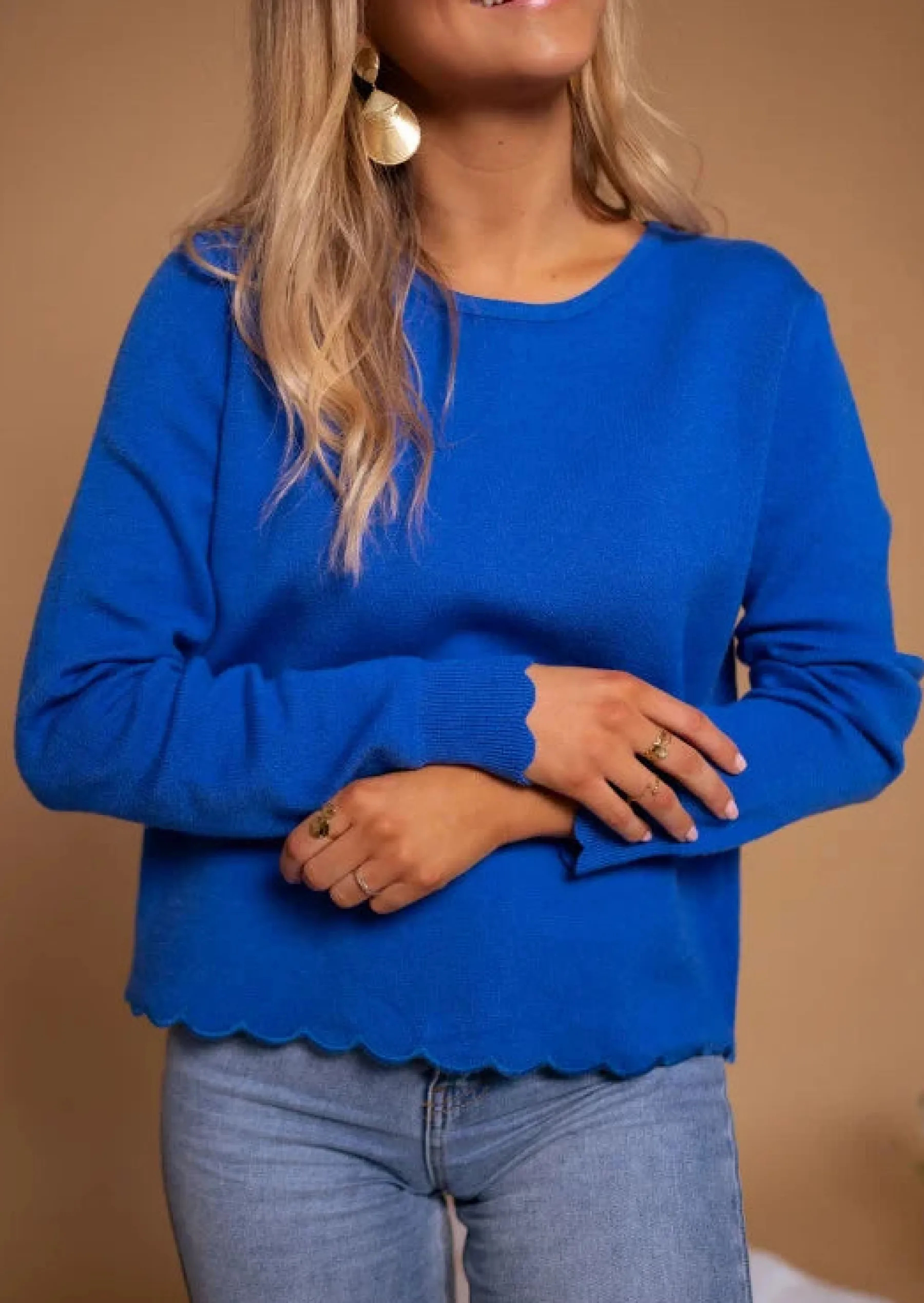 Pulls & Gilets-EASY-CLOTHES Pull Bleu Bess | Bords Nuages | Vêtements FemmeEasy Clothes Bleu