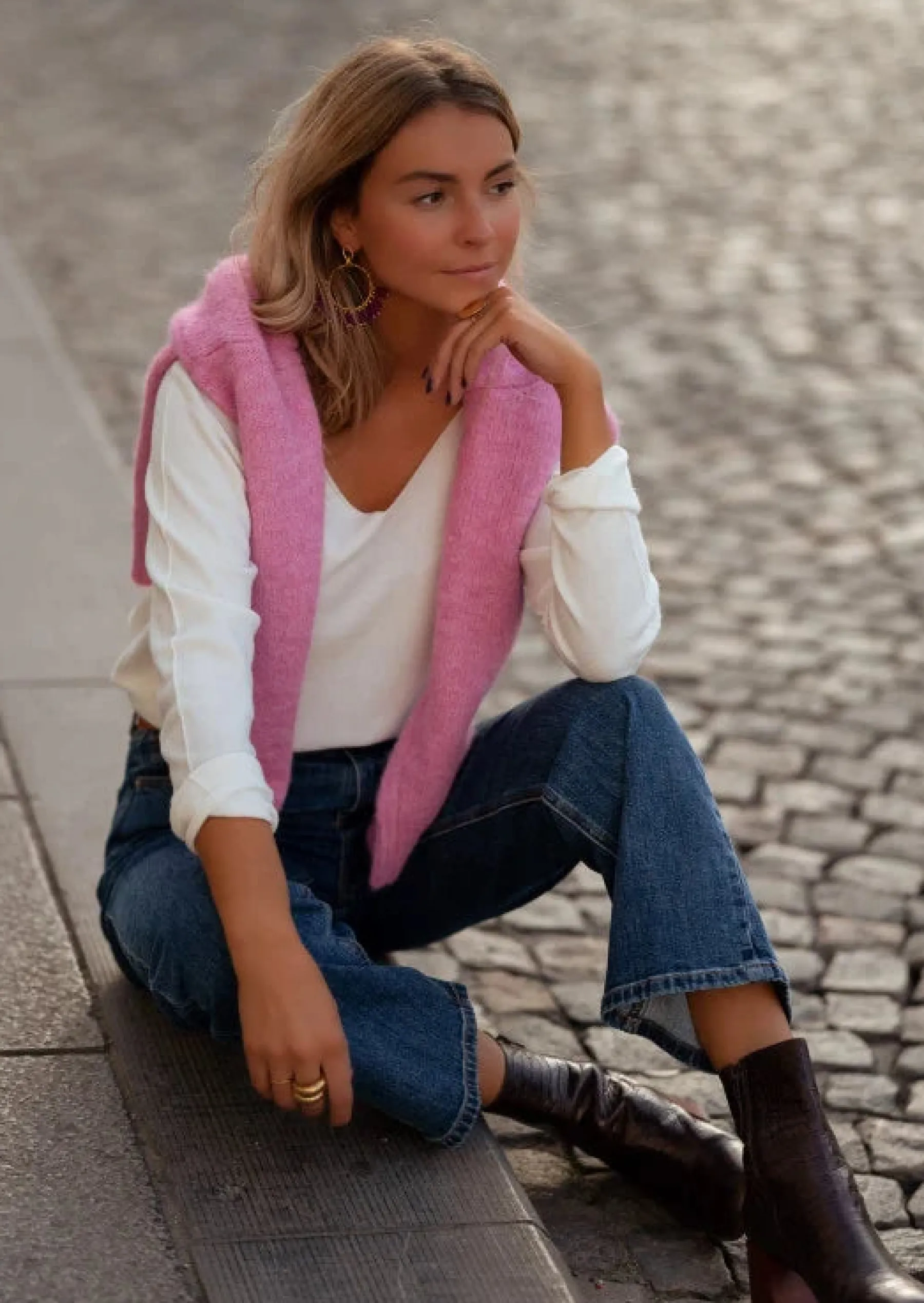 Pulls & Gilets-EASY-CLOTHES Pull Bouma - Écru - Made In Italy - Taille UniqueEasy Clothes Écru