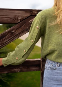 Pulls & Gilets-EASY-CLOTHES Pull Carla - Couleur Olive - Loose - Taille UniqueEasy Clothes Olive       