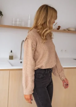 Pulls & Gilets-EASY-CLOTHES Pull Carla Beige - Taille Unique - LooseEasy Clothes Beige       