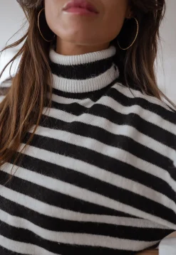 Pulls & Gilets-EASY-CLOTHES Pull Dyla - noir et blancEasy Clothes Noir et blanc       