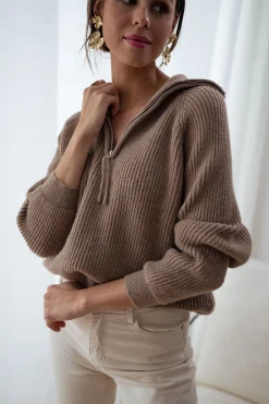 Pulls & Gilets-EASY-CLOTHES Pull Eddy - taupeEasy Clothes Taupe       