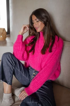 Pulls & Gilets-EASY-CLOTHES Pull Gabou - rose fuchsiaEasy Clothes Rose fuchsia