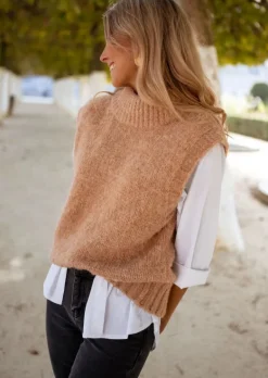 Pulls & Gilets-EASY-CLOTHES Pull Grenoble - Sans Manche - CamelEasy Clothes Camel
