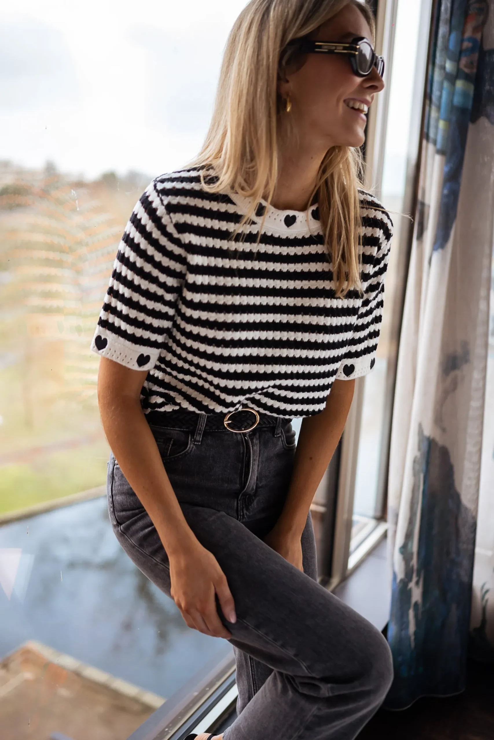 Pulls & Gilets-EASY-CLOTHES Pull Ilea - À manches courtes lignéesEasy Clothes À manches courtes lignées