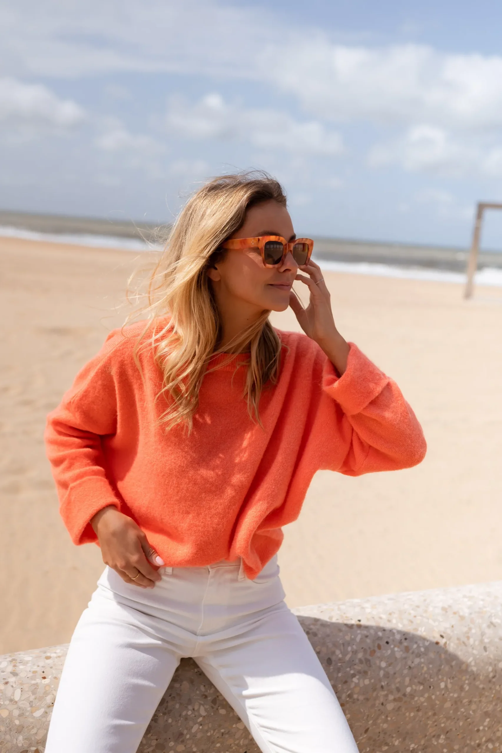 Pulls & Gilets-EASY-CLOTHES Pull Jena - orangeEasy Clothes Orange