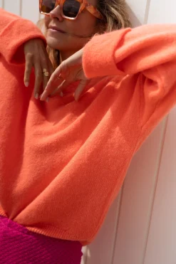 Pulls & Gilets-EASY-CLOTHES Pull Jena - orangeEasy Clothes Orange