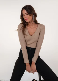 Pulls & Gilets-EASY-CLOTHES Pull Juno - taupeEasy Clothes Taupe       