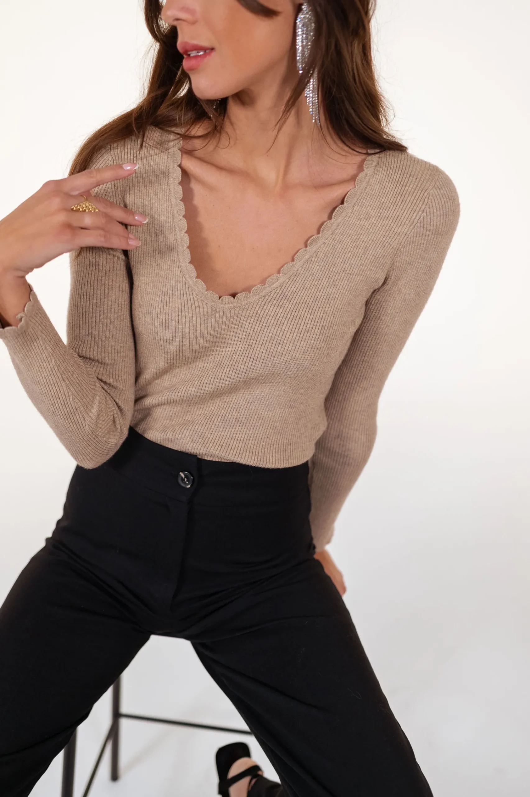 Pulls & Gilets-EASY-CLOTHES Pull Juno - taupeEasy Clothes Taupe