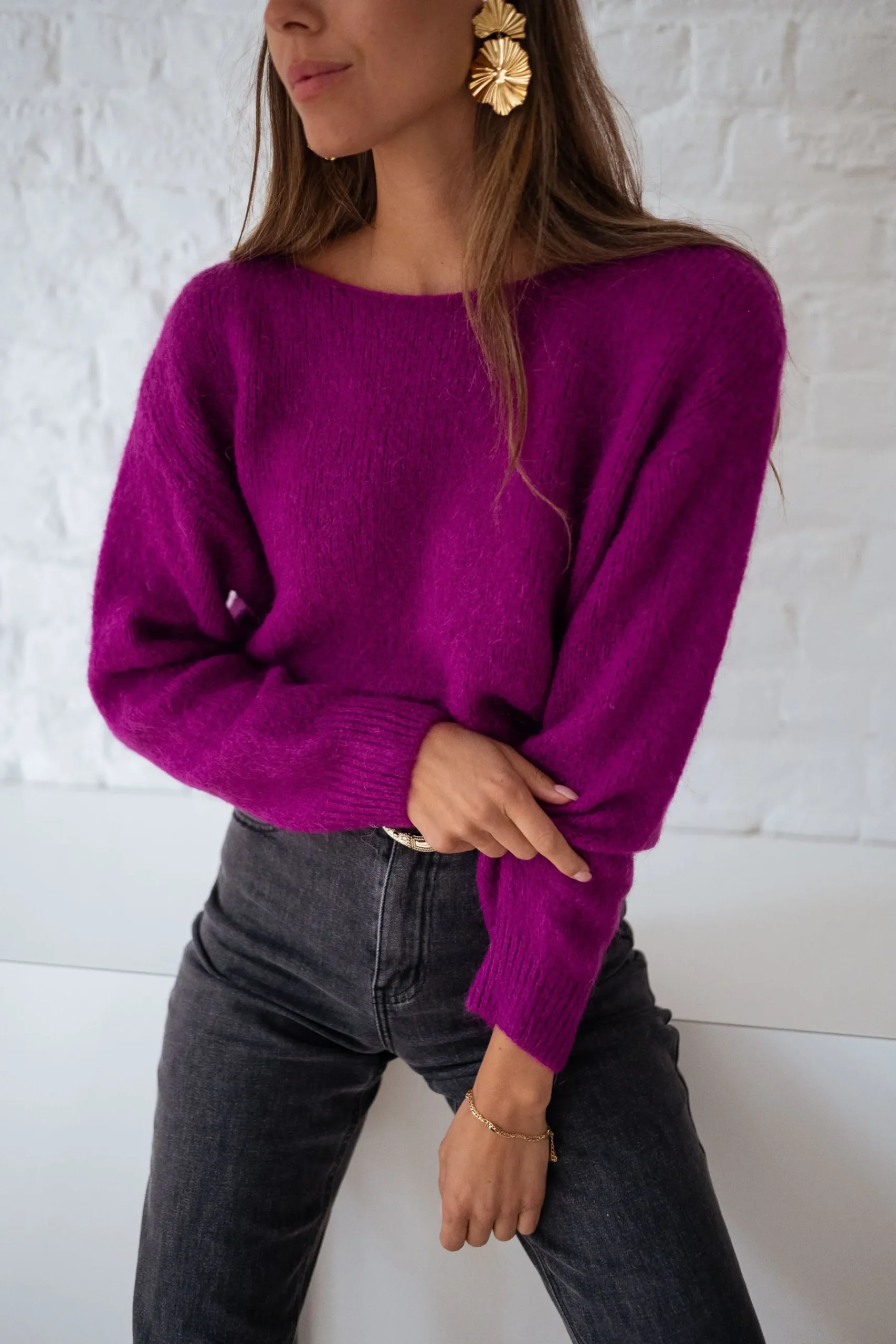 Pulls & Gilets-EASY-CLOTHES Pull Lidy - mauveEasy Clothes Mauve