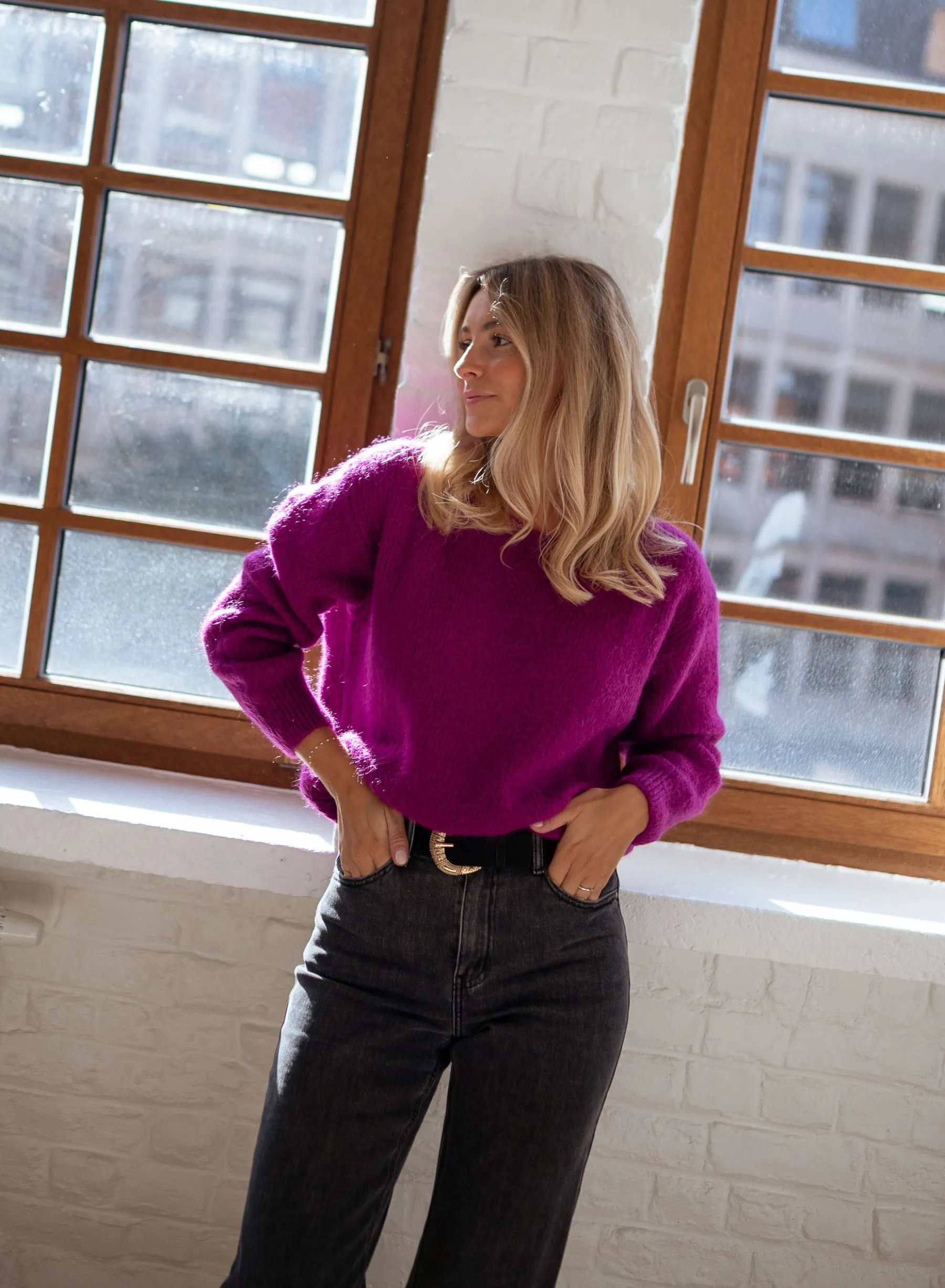 Pulls & Gilets-EASY-CLOTHES Pull Lidy - mauveEasy Clothes Mauve