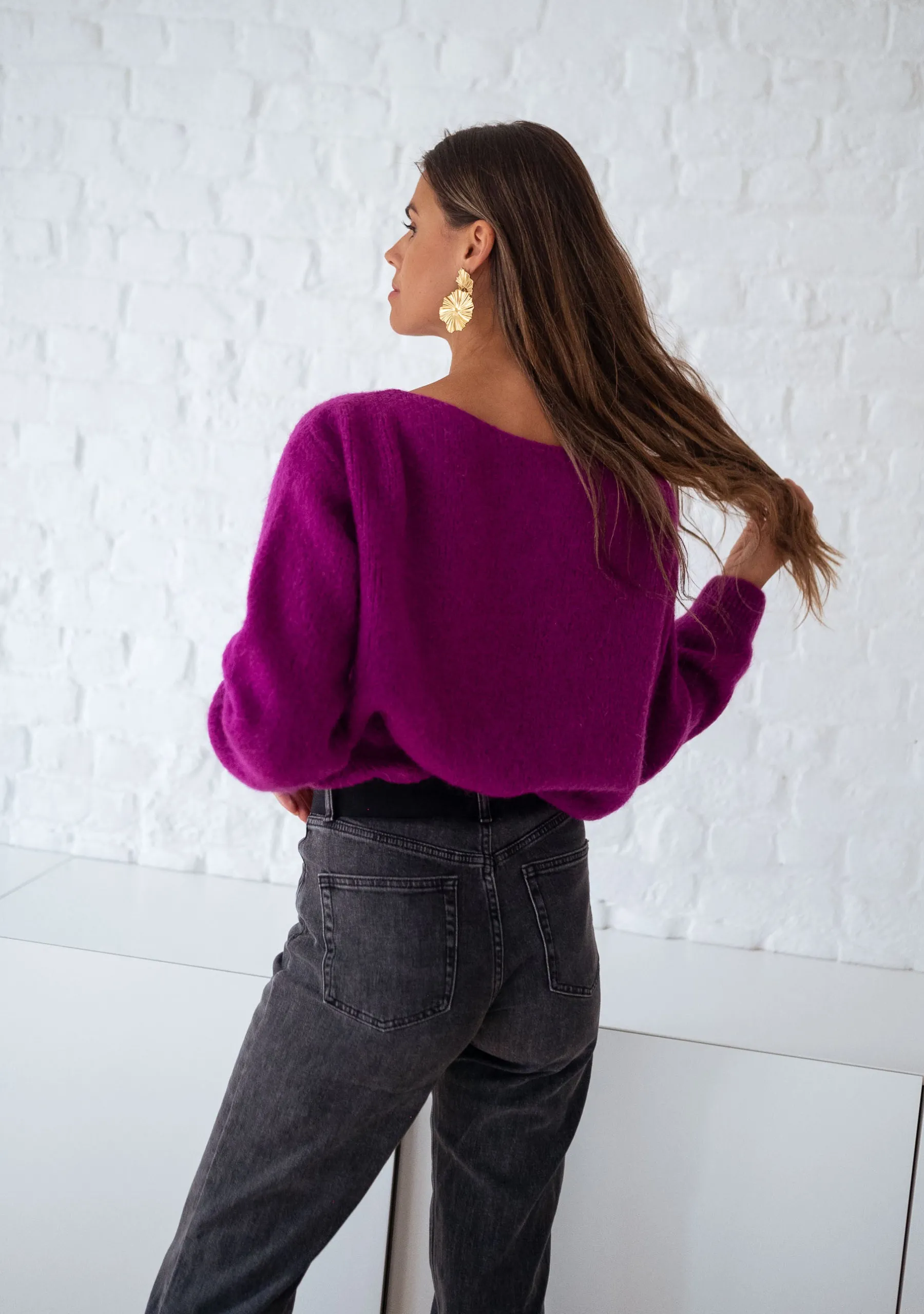 Pulls & Gilets-EASY-CLOTHES Pull Lidy - mauveEasy Clothes Mauve