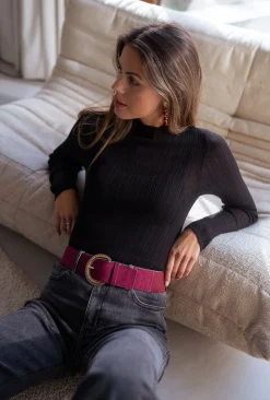 Pulls & Gilets-EASY-CLOTHES Pull Lucie - en maille fine noirEasy Clothes En maille fine noir       
