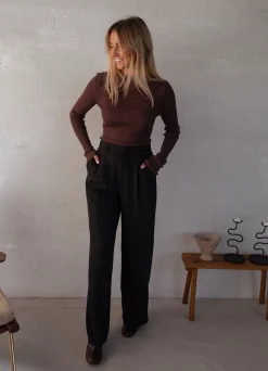 Pulls & Gilets-EASY-CLOTHES Pull Lucie - en maille fine brunEasy Clothes En maille fine brun