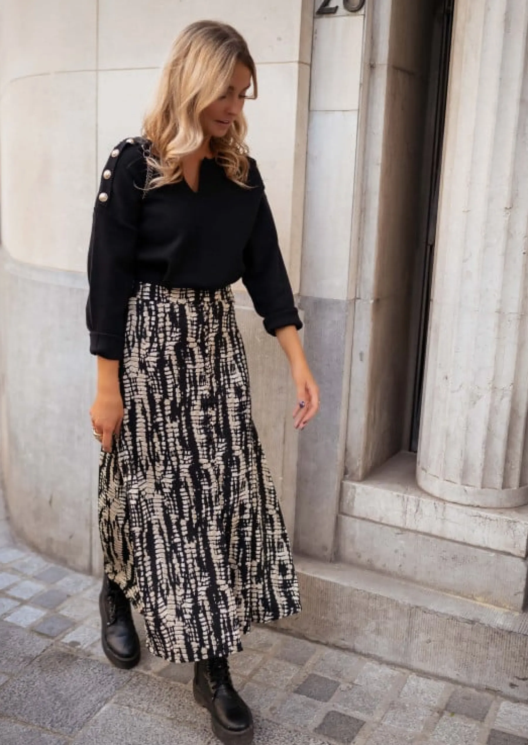 Pulls & Gilets-EASY-CLOTHES Pull Marion - Noir - Doux & Col en VEasy Clothes Noir