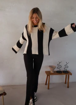 Pulls & Gilets-EASY-CLOTHES Pull Masson - écru et noirEasy Clothes Écru et noir